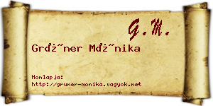 Grüner Mónika névjegykártya